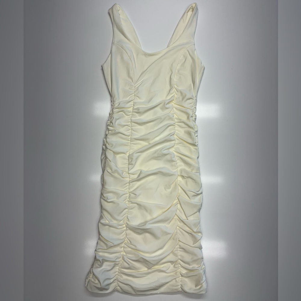 Tiger Mist Santa Clara mini ruched dress off white